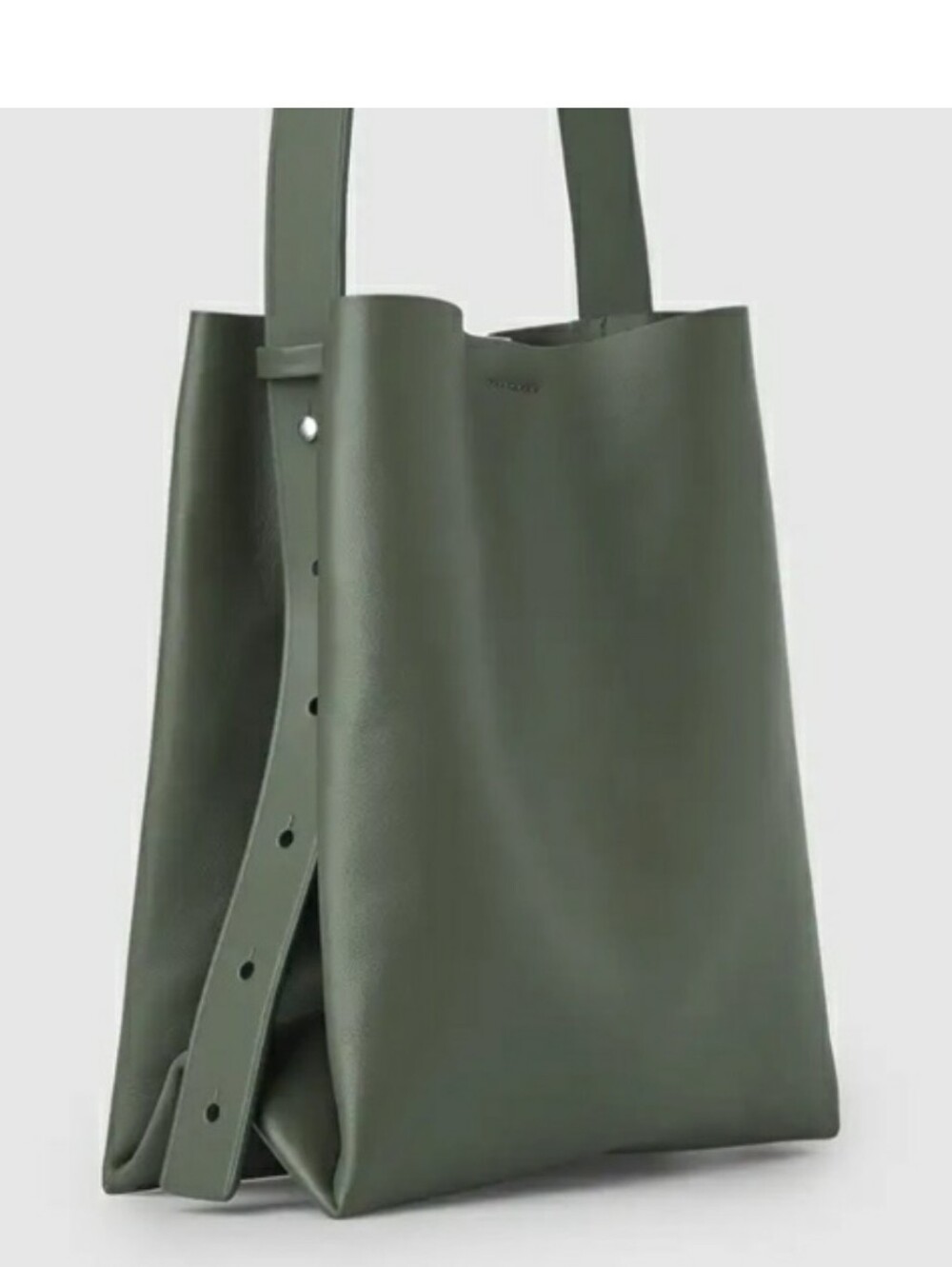 COS Structured Sage/Olive Green Leather Tote